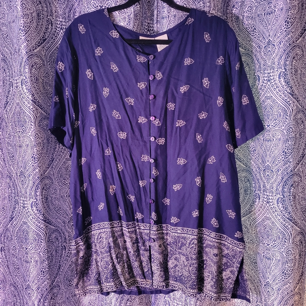 vintage button blouse